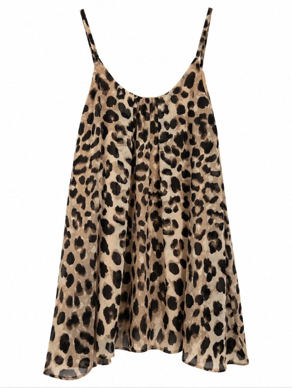 Adrienne Leopard Print Mini Dress - Tan & Black L - Picture 3 of 10